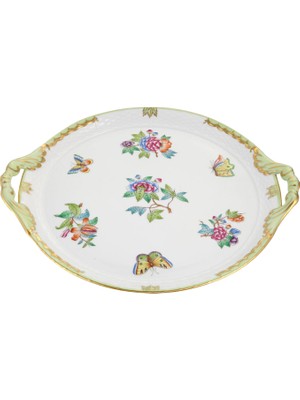 Herend Victoria Renkli Porselen Yuvarlak Servis Tabağı 32 cm