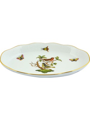 Herend Rothschild Desenli Porselen Oval Servis Tabağı 22 cm