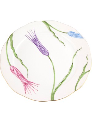Herend Lale Desenli Renkli Porselen Yemek Tabağı 26 cm