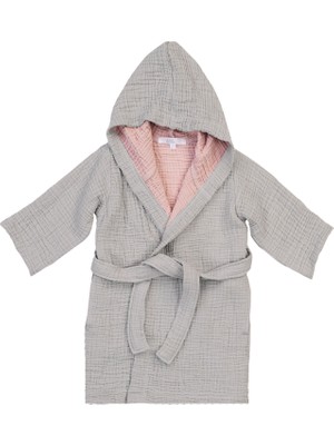 Barine Cocoon Müslin Gri Unisex Çocuk Bornoz