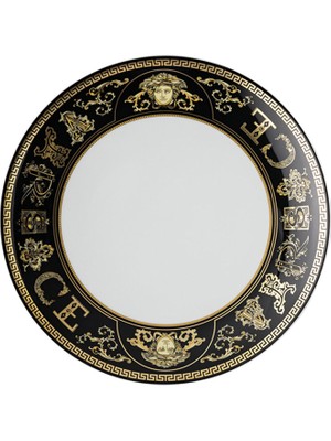 Versace Virtus Gala Siyah Porselen Pasta Tabağı 21 cm