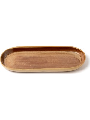 Masuma Ceramics Mocha Kahverengi Stoneware Kayık Servis Tabağı 13 cm