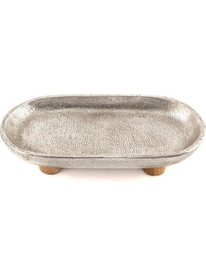 Cumba Selection Ayaklı Silver Resin Tepsi