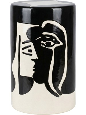 Pinot Interior The Kiss Siyah Desenli Seramik Yan Sehpa