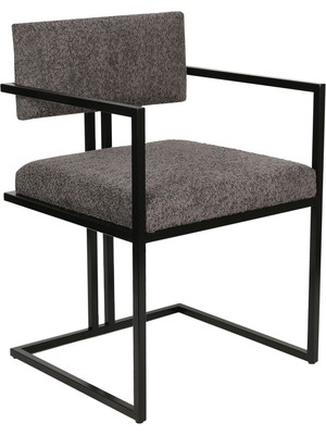 Solano Design Tush Gri Metal Yemek Odası Sandalyesi