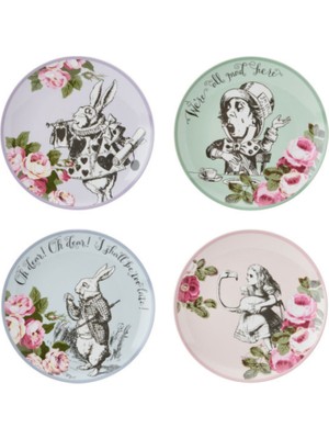 Mikasa x V&a Alice In Wonderland Porselen Fine China 4'lü Pasta Tabağı Seti