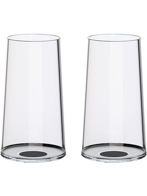Split Glass Siyah Cam 2'li Şampanya Kadeh Bardağı Seti