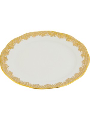 Herend Fish Scale Desenli Beyaz Porselen Yemek Tabağı 28.8 cm