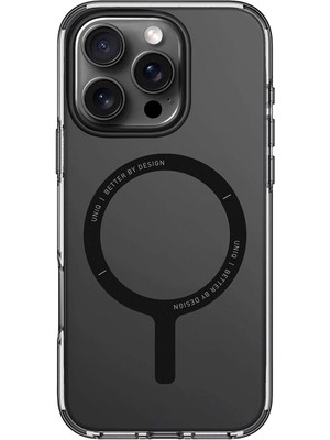 Uniq Clario iPhone 16 Pro Siyah Magsafe Uyumlu Telefon Kılıfı
