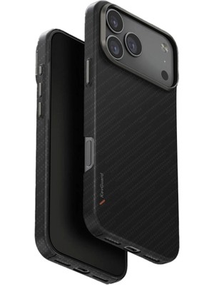 Uniq Keva Edge Slim iPhone 17 Pro Aramid Siyah Magsafe Uyumlu Telefon Kılıfı