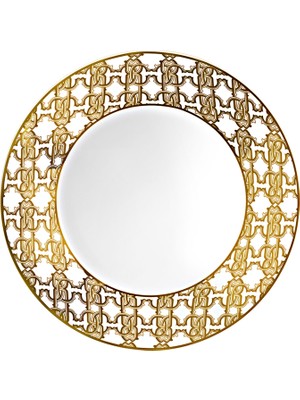 Roberto Cavalli Monogram Gold Altın Dekorlu Porselen Çukur Tabak 22 cm