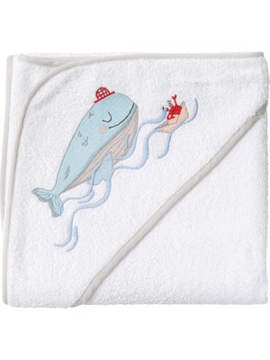 Casadora Baby Boubou %100 Organik Pamuklu Nakışlı Bebek Havlu Kundak 80 x 80 cm