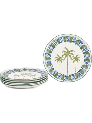 Mikasa Moor Palmiye Yeşil Mavi Porselen Servis Tabağı 27 cm