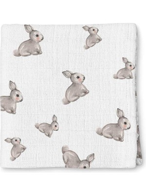 Deux Lapins %100 Pamuk Iconique Lapin Müslin Bebek Örtüsü 100X100 cm
