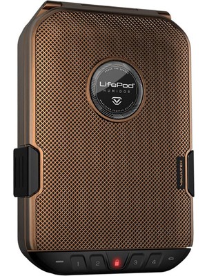 Vaultek Lifepod Humidoru Antik Brass Seyahat Puro Kutusu