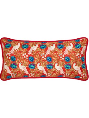 Alpaq Studio Kırmızı Brode Detaylı Yastık 30X60 cm