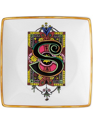 Versace Alphabet Porselen S Harfli Dekoratif Tabak 12 cm
