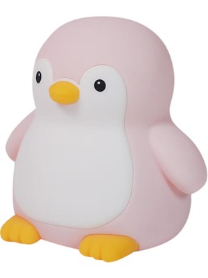 Sevimli Penguen Pembe Çocuk Odası Gece Lambası