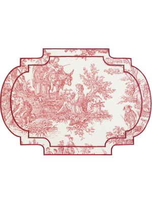 Matis Home Line French Desenli Bordo 2'li Amerikan Servis Seti