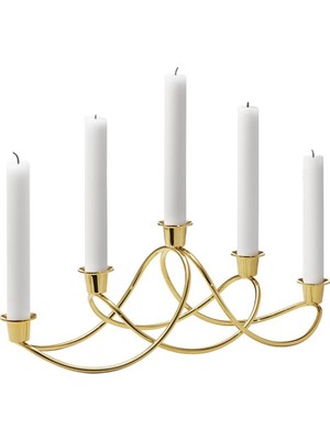 Georg Jensen Harmony Gold 5 Kollu Dekoratif Şamdan