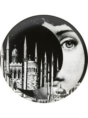 Fornasetti N 406 Yüz Baskılı Porselen Dekoratif Tabak