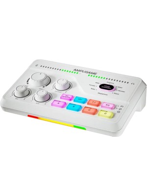 Fifine Ampligame Sc8 USB Beyaz Oyuncu Ses Mikseri