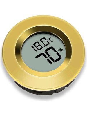 Cigarloong Gold Yuvarlak Dijital Mini Higrometre