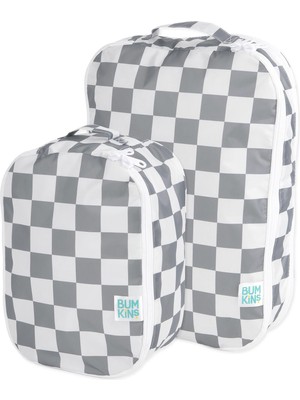 Bumkins Charcoal Check 2'li Çanta Düzenleyici Seti