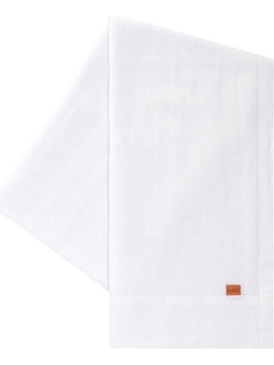 Barine Linen Beyaz Keten Runner 45 x 250 cm