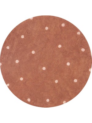 Lorena Canals Round Dot Chestnut Yuvarlak Halı 140X140 cm