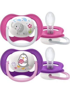 Philips Avent SCF080 Ultra Air Pembe Mor 6-18 Ay Silikon 2'li Emzik