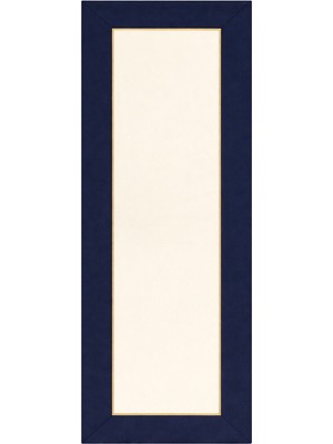 Roumélie Orientale Ocean Noir Işlemeli Lacivert ve Krem Pamuklu Runner 150 x 50 cm