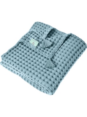 Casadora Baby Mavi %100 Pamuk Waffle Bebek Pike Örtü 90 x 120 cm