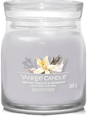 Yankee Candle Smoked Vanilla Cashmere Gri Orta Mum 368 G