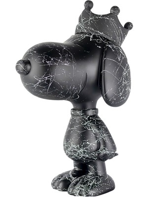 Leblon Delienne Small Snoopy Crown Graf Siyah Beyaz Heykel