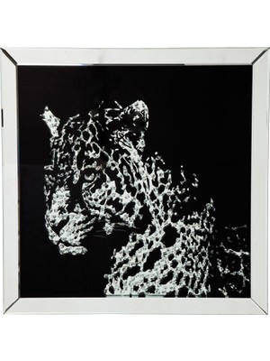 Kare Design Leopar Aynalı Resim Çerçevesi