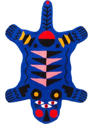 Qeeboo Oggian Blue Panter Çocuk Odası Halı 96 x 150 cm