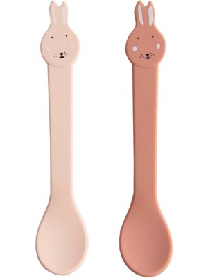 Trixie Mrs. Rabbit Pembe Silikon 2'li Çocuk Kaşık Seti