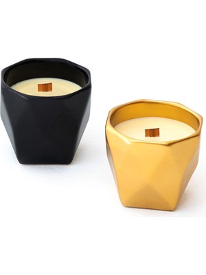 Maison Monson Moi Gold Luxury Floral ve Moi Black Luxury Ahşap Kokulu Mum 2X130 gr