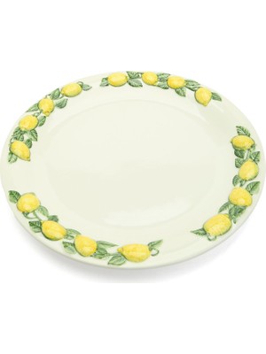 V.B.C La Ceramica Limon Detaylı Porselen Servis Tabağı