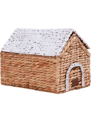 Zoa Collection Ev Figürlü Rattan Oyuncak Sepeti