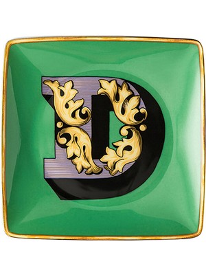 Versace Alphabet Porselen D Harfli Dekoratif Tabak 12 cm