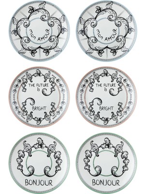 The Mia Bonjour Bone China Porselen 6'lı Pasta Tabağı Seti
