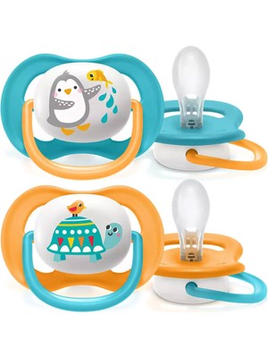 Philips Avent Ultra Air Turuncu Mavi 6-18 Ay Silikon 2'li Emzik