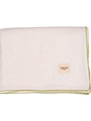 Totzee Ekru Yeşil Kroşeta Detaylı Müslin Unisex Bebek Pike