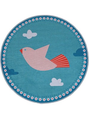 Itsy Bitsy Kids Amulet Bird Mint Yeşili Yıkanabilir Çocuk Halısı 120 cm
