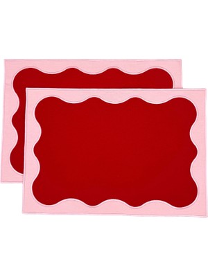 Matis Home Line Nora Kırmızı 2'li Amerikan Servis 35 x 50 cm