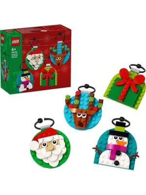 LEGO Yılbaşı Süsü Koleksiyonu 153 Parça 6+ Yaş Kardan Adam Ren Geyiği ve Noel Baba Yılbaşı Süsleri Yapı Oyuncağı 40744