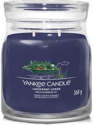 Yankee Candle Lakefront Lodge Mavi Tatlı ve Baharat Kokulu Mum 368 G