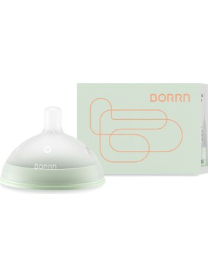 Borrn Yeşil Silikon 3-6 Ay Antikolik Orta Akışlı Biberon Emziği